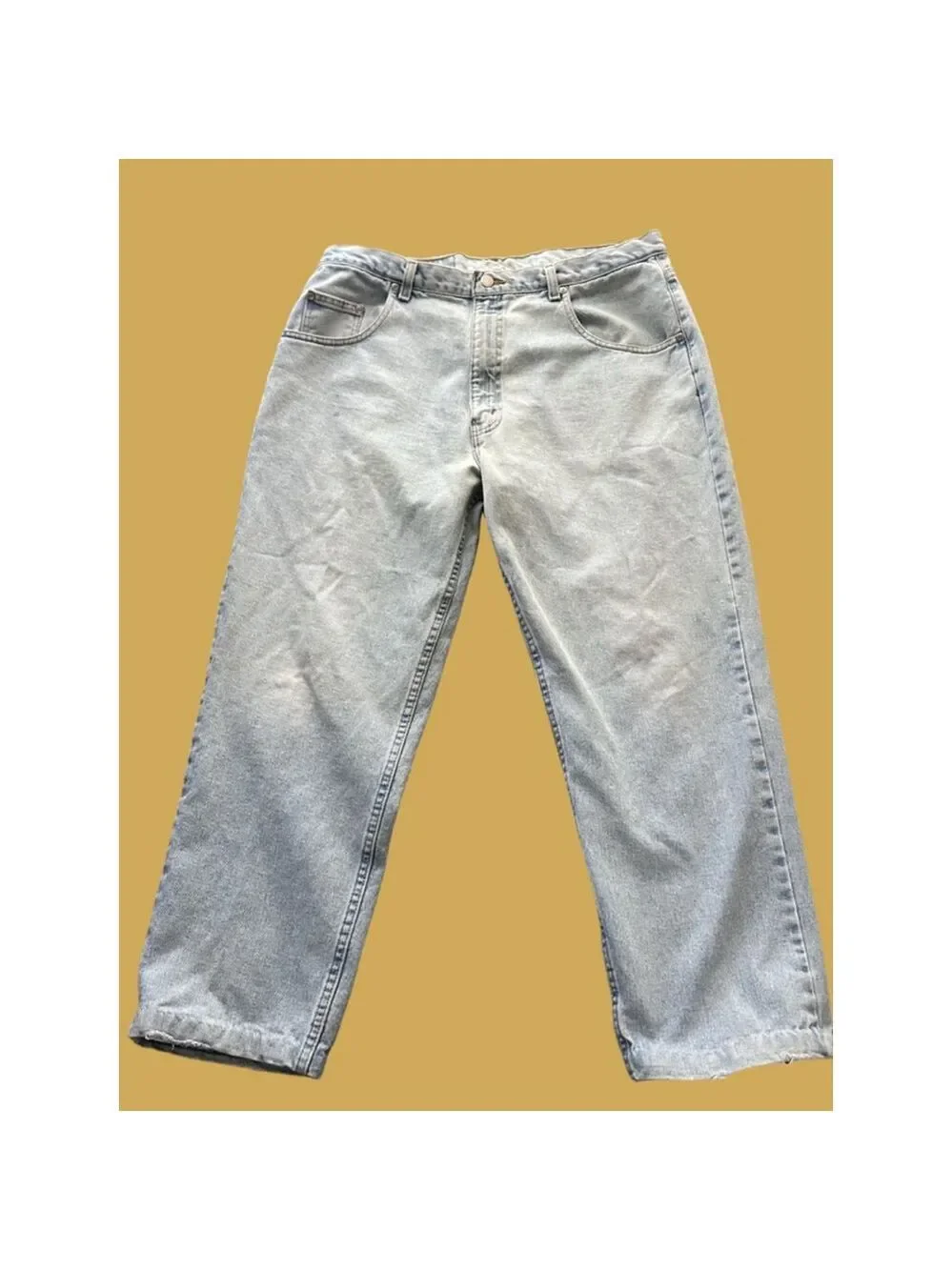 St. John’s Bay Men’s Relaxed Fit Light Blue Jeans Size 38x29 Cotton Denim